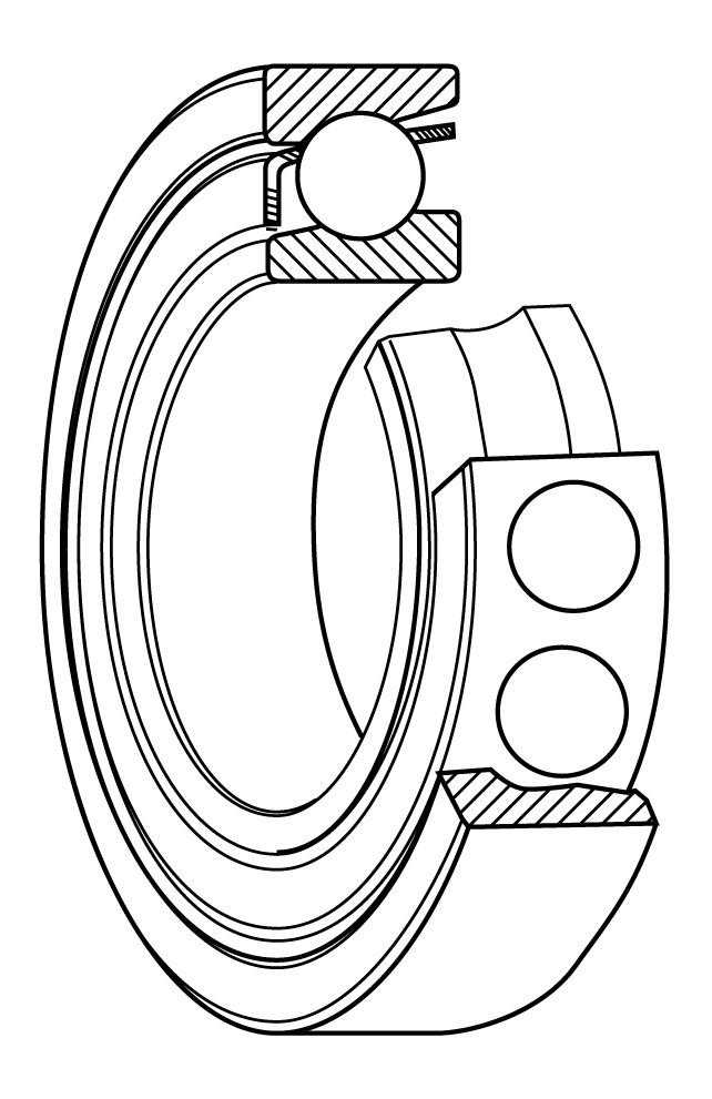 Single-Row Angular Contact Ball Bearings (Pressed Steel Cages & Machined Brass Cages)