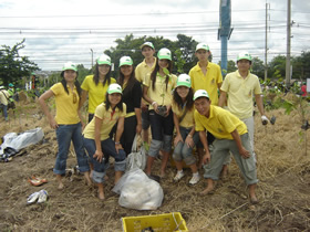 Participating in tree planting project